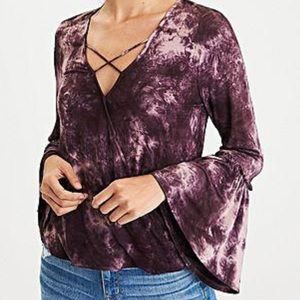 American Eagle Bell Sleeve Surplice Top